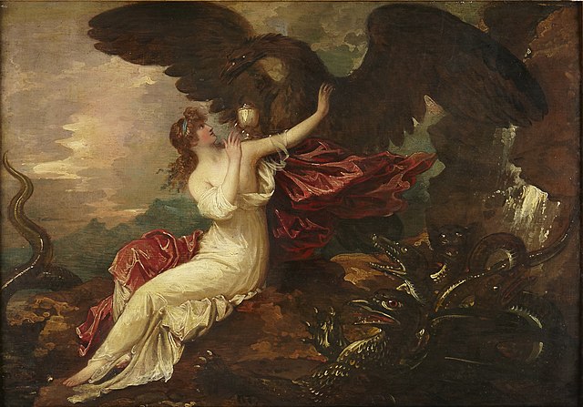 Aquila porta la coppa a Psiche di Benjamin West